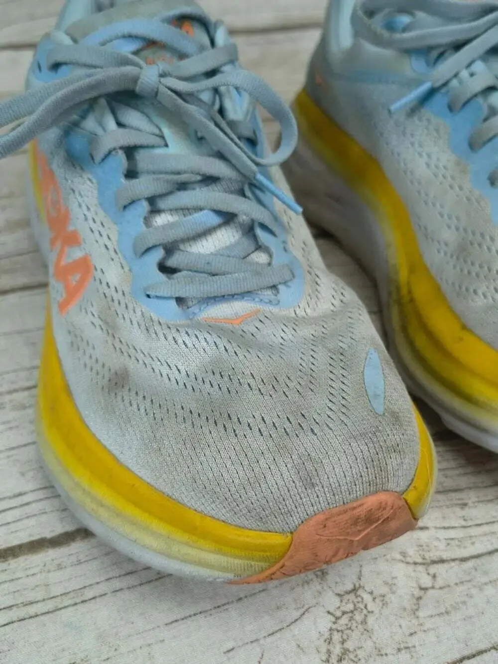 Hoka One One uppers showing